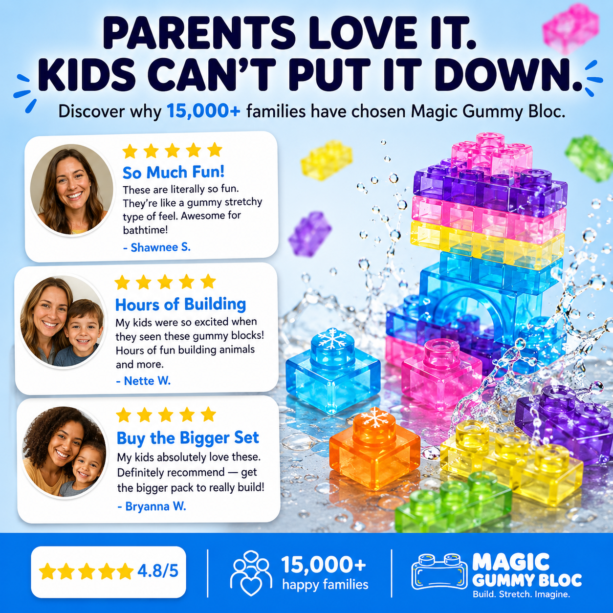 Magic Gummy Bloc™ – soft sensory building blocks for kids