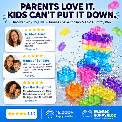 Magic Gummy Bloc™ – soft sensory building blocks for kids