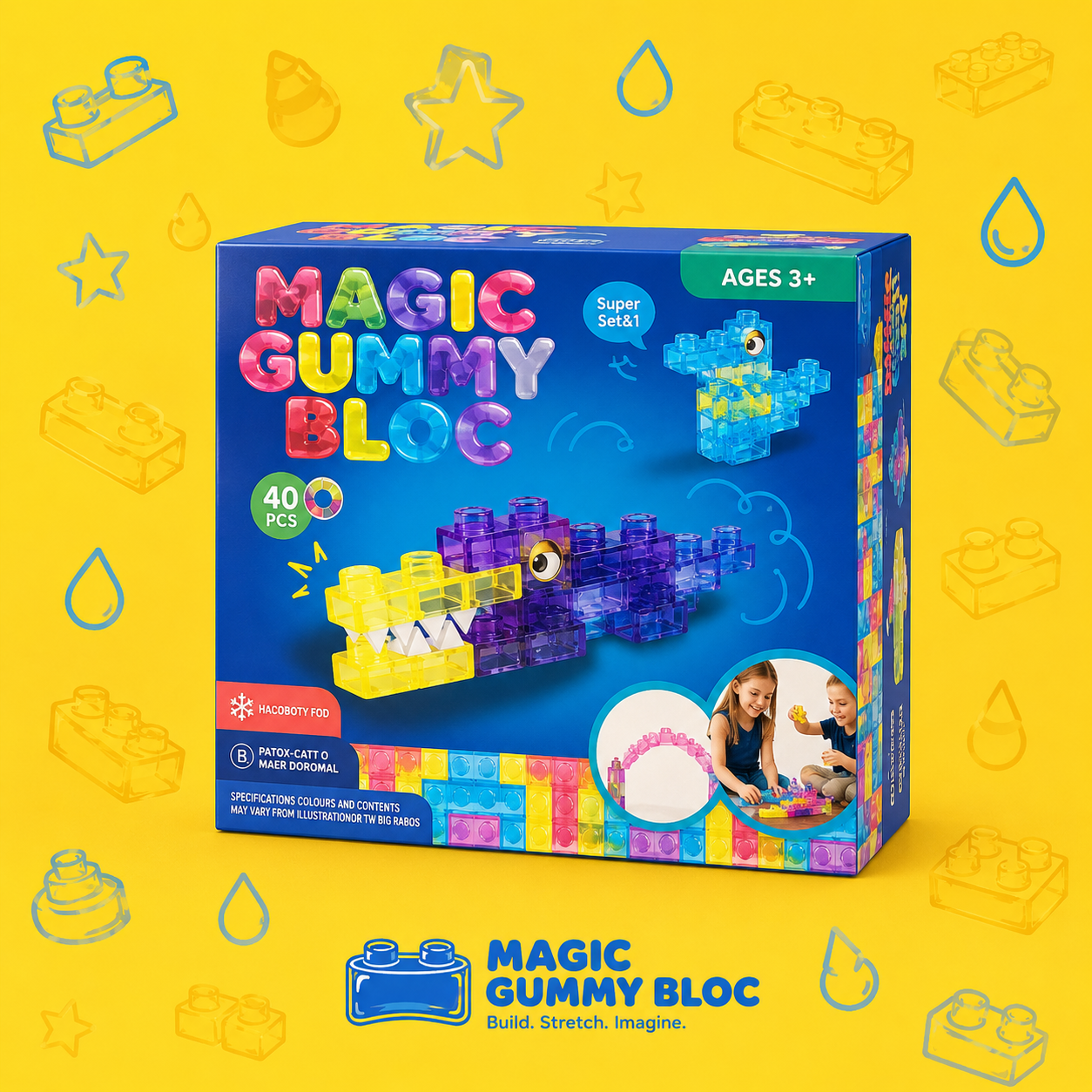 Magic Gummy Bloc™ – soft sensory building blocks for kids