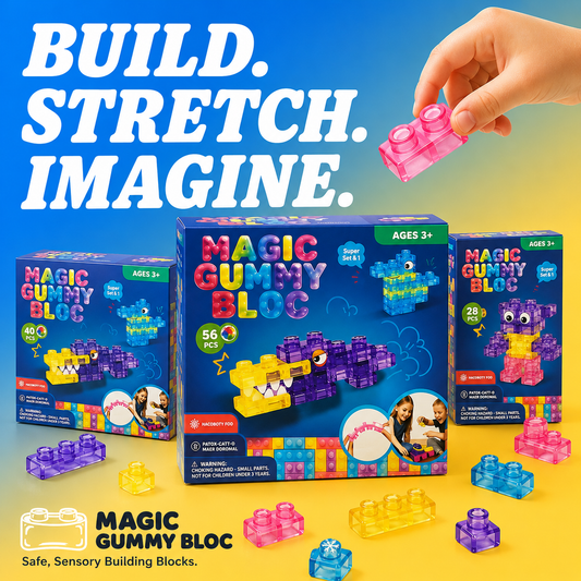 Magic Gummy Bloc™ – soft sensory building blocks for kids