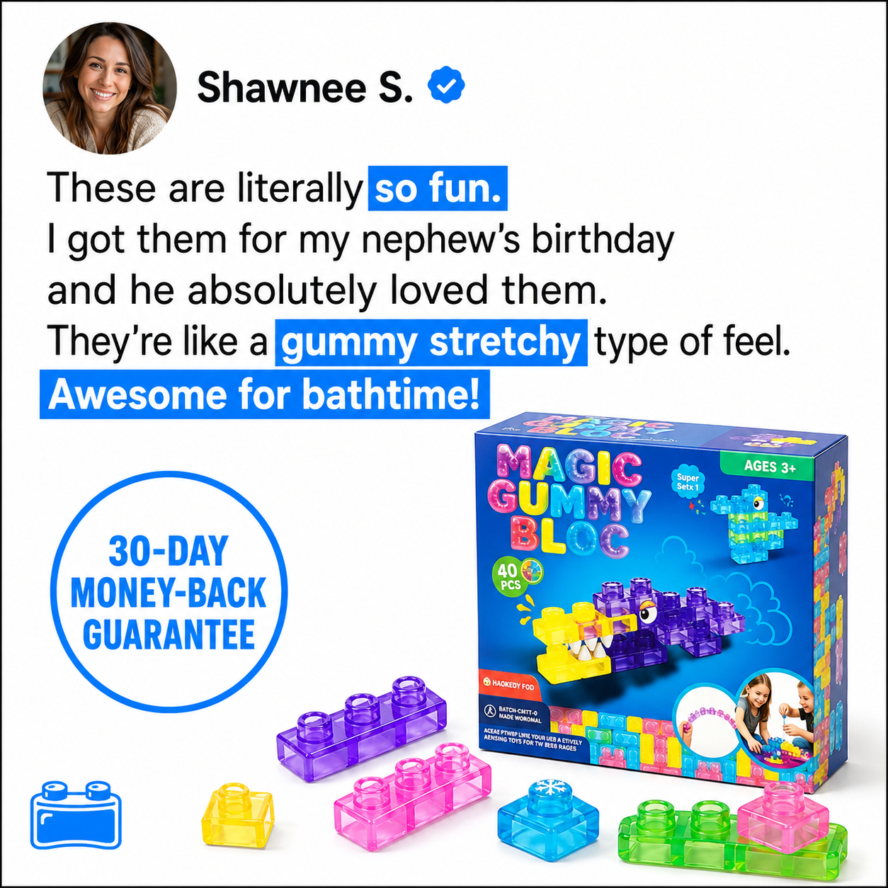 Magic Gummy Bloc™ – soft sensory building blocks for kids