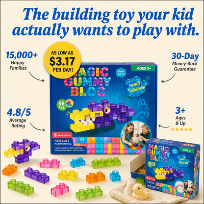 Magic Gummy Bloc™ – soft sensory building blocks for kids