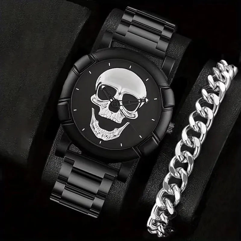 Goth skull watch